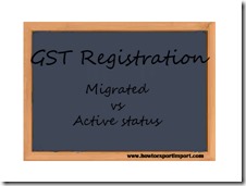 Difference between Migrated and Active status under GST registration in India
