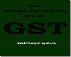 GST rate for Promotion, marketing or organizing of games  services