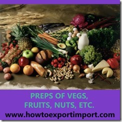 20 PREPS OF VEGS, FRUITS, NUTS, ETC