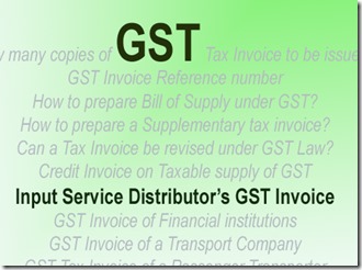 Input Service Distributor’s GST Invoice