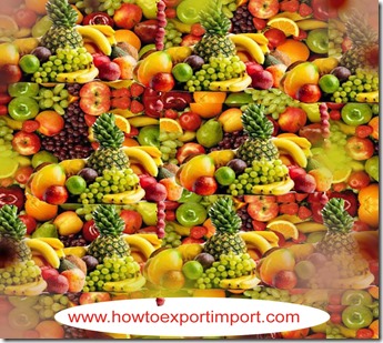 Import of Edible Fruits and nuts, peel of citrus or melons