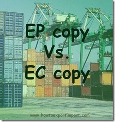 Difference between EP copy and EC copy of shipping bill