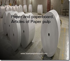 Paper and paperboard, articles of Paper pulp