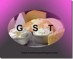 GST for Diary products in India