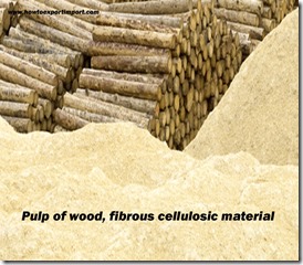Pulp of wood, fibrous cellulosic material