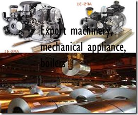 export machinery, mechanical appliance, boilers