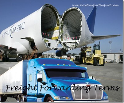 Terms used in freight forwarding such as Routing,Salvage Value,Salvage,Schedule B Number,