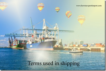 Terms used in shipping such as Fingerprinting,Free In and Out and Trimmed,Fifth Wheel,Filing of application, Fixed Costs etc